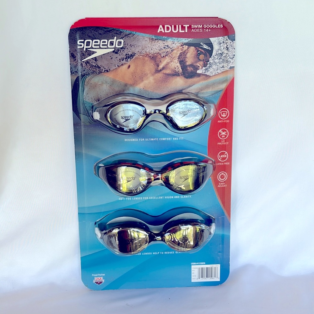 NIB Set Of 3 Speedo Adult Swim Goggles Afes 14+